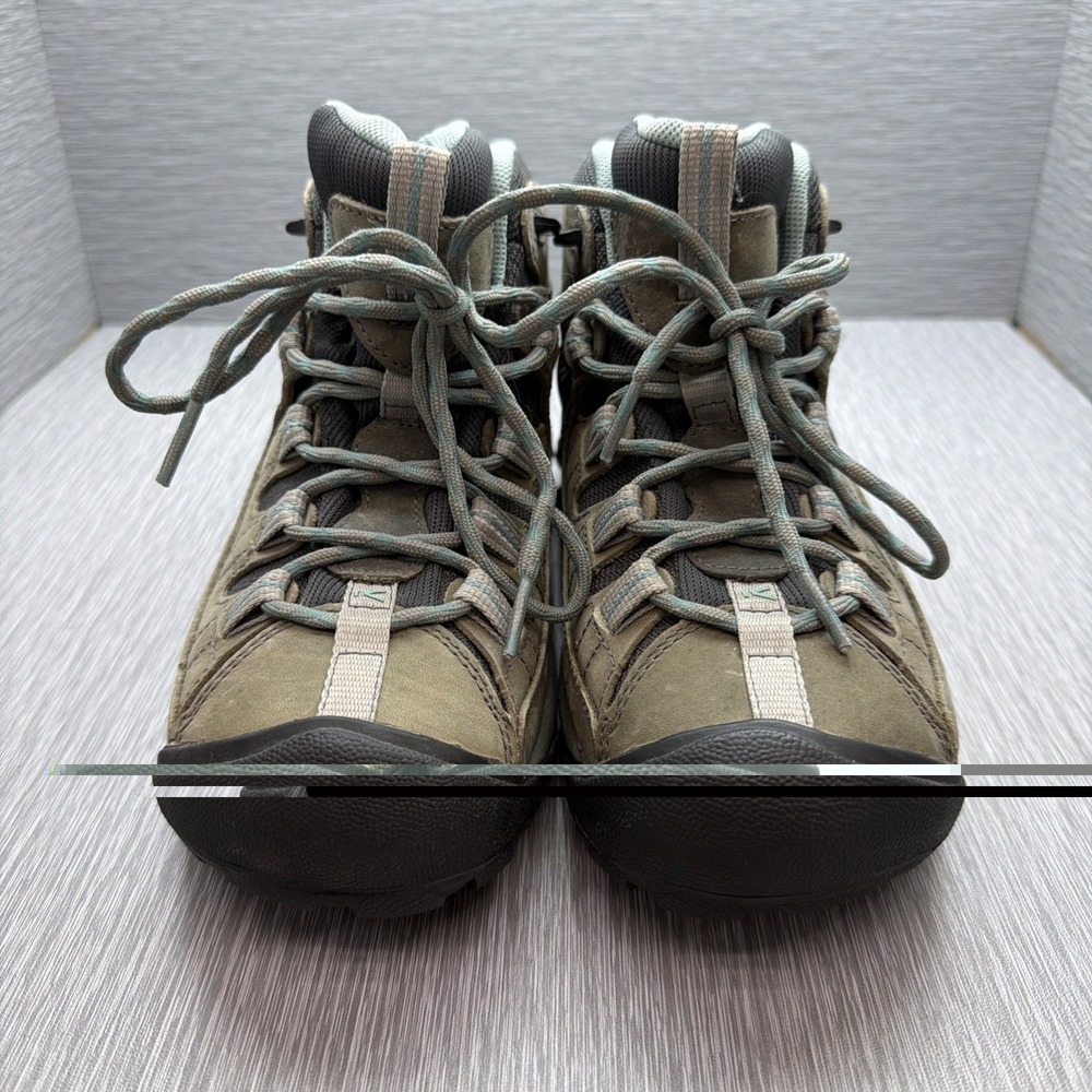 KEEN Targhee II Mid Womens 7 Waterproof Hiking Boots KEEN.DRY Vibram Brown Green